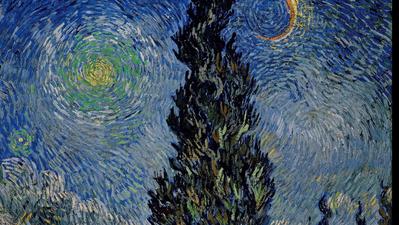 The Cosmic Rhythm of Van Gogh’s Road with Cypress and Star
